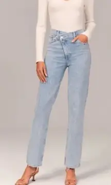Abercrombie & Fitch The 90’s Straight Ultra High Rise Criss Cross Waist Size 27