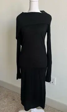 Ann Demeulemeester Black Wool blend Long Sleeve Dress