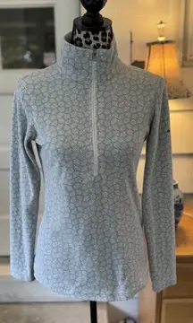 Columbia Sportswear fleece pullover 1/2 Zip Gray White Geometric XS Neutral