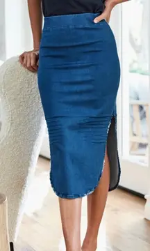 Frank & Eileen Donegal Denim Skirt, Size 2 - New