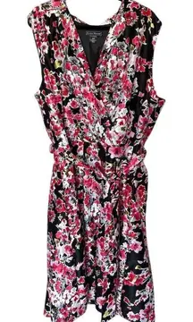 Jessica Howard Plus Size 24 Floral Wrap Dress Midi Length Sleeveless
