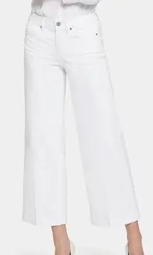 NYDJ Teresa Wide Leg Ankle Jeans Optic White Lift Tuck Technology Size 0