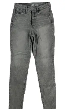 Old Navy High Rise O.G. Straight Secret Slim Pockets Jeans Womens 2 Gray Denim