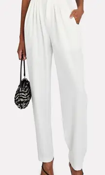 Ronny Kobo Leone Pleated Trouser Pants White Sz S‎