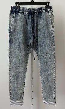 LEGOE Heritage sz 1 / Med  Stonewash Denim Baggies Relaxed Fit Drawstring NWT