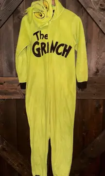 Dr. Seuss Women's Sz Small S 3/5 The Grinch Hooded Costume Pajama Jumpsuit