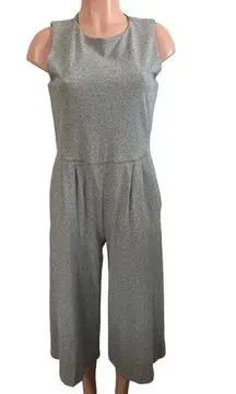 Eileen Fisher Organic‎ Cotton Jumpsuit Size XS Gray Moon Cropped Wide Leg