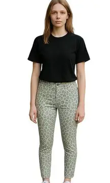 Tractr Women’s Ankle Length Straight Leg Gray/White Leopard Jeans Suze 00 NWT