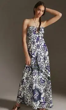 Delfi Collective anthropologie floral halter resort vacation maxi dress