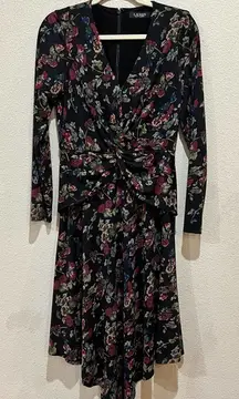 LAUREN RALPH LAUREN WOMENS‎ FLORAL SURPLICE JERSEY DRESS SIZE 6
