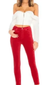 Rag & Bone Jeans Womens 28 Red Velvet Skinny‎ High Rise Cotton Tomato Girl