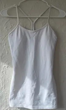 Lululemon Power Y Workout Racerback Tank Top Scoop Neck Spaghetti Strap White;4