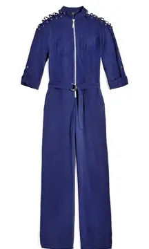 Guess 2016 Mathilde Military Jumpsuit Straight Leg Size S Small Pockets Navy NWT