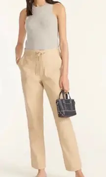 J.crew tie waist camp pant dark‎ beechwood size Large  #BA291