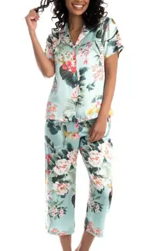 Lilac and London Floral Pajama Set in Light Blue- 2 Pieces