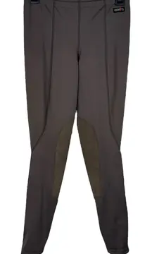 Kerrits Medium Knee Patch Leggings Stretch Hi-Rise Elastic Waist Pull-On Brown