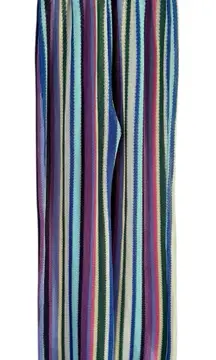 That’s It Multicolor Striped Semi Sheer Crochet Knit Wide Leg Pants Size Small