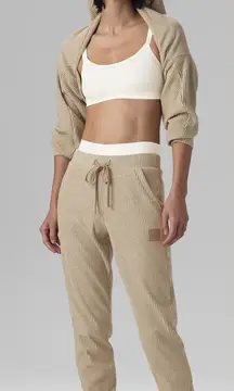 ALO Muse Sweatpants, Gravel Heather (Tan), Size S