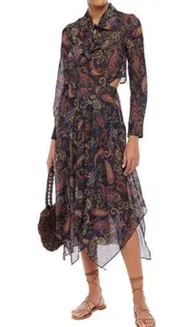 Maje  Rista Paisley Tie Midi Dress