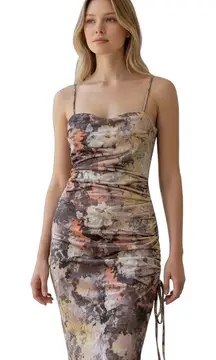 Pretty Little Thing Multi Disco Marble Print Midi Dress Size 4 New A23