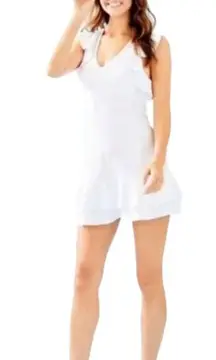 Lilly Pulitzer White Rally Tennis Golf Ruffle Dress S