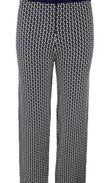 Zara Knit Women's Black White Zigzag Print High Rise Sweater Casual Pants Size M