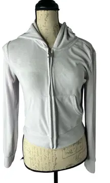 Juicy Couture Women's Light Purple Velour "Juicy" Zip-Up‎ Hooded Jacket S