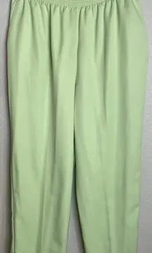Alfred‎ Dunner Womens Size 14 Green Stretch Pull On Pants Elastic Waist Career