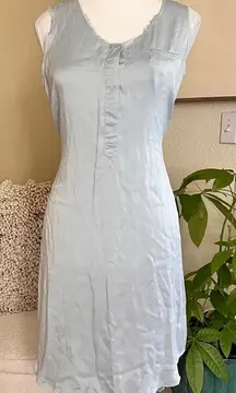 GO BY GO‎ SILK Linen Silk Blend Dress Waist Tie Vacation Lightweight Travel Sz S