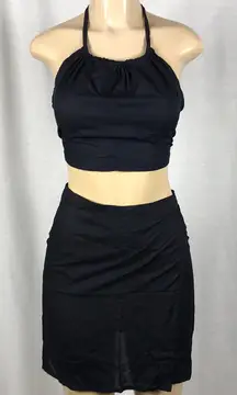 Zuliana Size Small 100% Rayon Black Beach Skirt Set. New Without Tags.