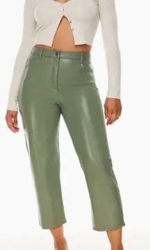 Aritzia Wilfred The Melina Pants Vegan Leather Cropped Sage‎ Green Size 00