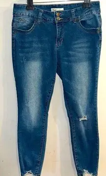 ROYALTY FOR ME Women’s Medium Wash Distressed High Rise Wanna Betta Butt Jeans