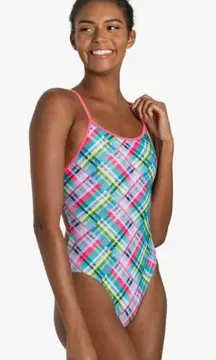 NWT Sporti x Alex Walsh Madras Mania Double Cross One Piece Swimsuit Size 36