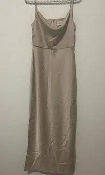 NEW BHLDN Cali Satin Charmeuse Midi Dress Size 4 Elegant Bridesmaid Cocktail