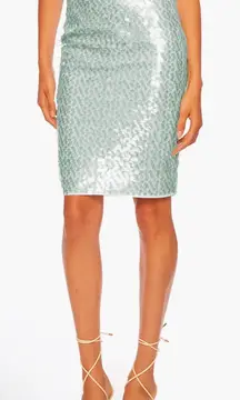 NWT Susana Monaco Dot Sequin Pencil Skirt in Celadon Sz XS $148