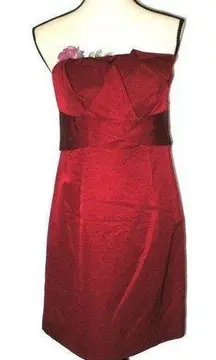 New Womens Party The Limited Dress Dark Red Strapless 2 Date Dinner Wedding Gues
