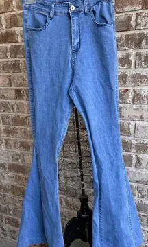 Three Bird Nest Jeans Girls XL Denim Bell bottoms High Waist Flare Legs …