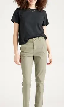 Quince Stretch Cotton Twill Girlfriend Chino Pants Side Stripe Olive Size 27