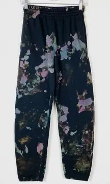 Black Colorful Bleach Dyed Sweatpants