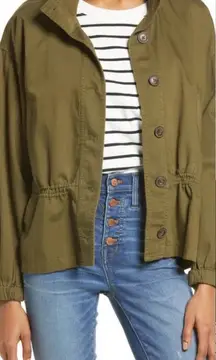 Madewell Highbury Military Twill Jacket In Kale Green Army Size US‎ Medium