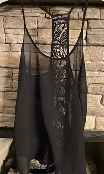 American Dream‎ Sheer Tank with Lace racerback style