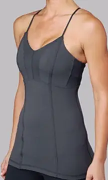 | Tadasana Strappy Back Purple Tank Top