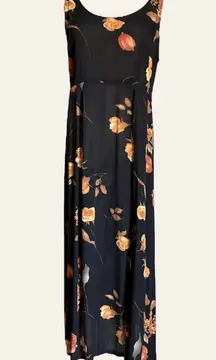 Vintage R&K Originals Autumn Floral Sleeveless Maxi Dress