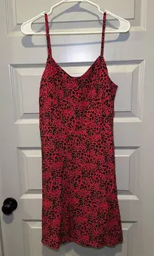 NWT Apt.9 Pink/Black Animal Print Sleeveless Aline Dress size L