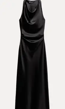 ZARA Satin Effect Midi Dress