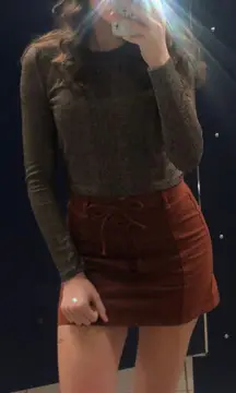 burnt orange skirt w/ ties