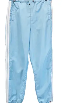 ASOS Womens 6 Track Pants Jogger Light Baby‎ Blue White Stripe Ankle Zip Active