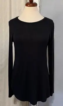 Old Navy Luxe Black Long Sleeve Crew Neck Tunic Top Womens Size M