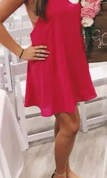 Hot Pink Strappy Back Dress