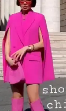 Zara Pocket Cape Blazer Bloggers Favorite Cape Pink Size XS NEW